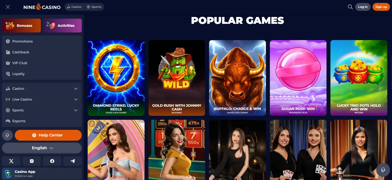 NineCasino Games: Slots, Providers and Casino Range